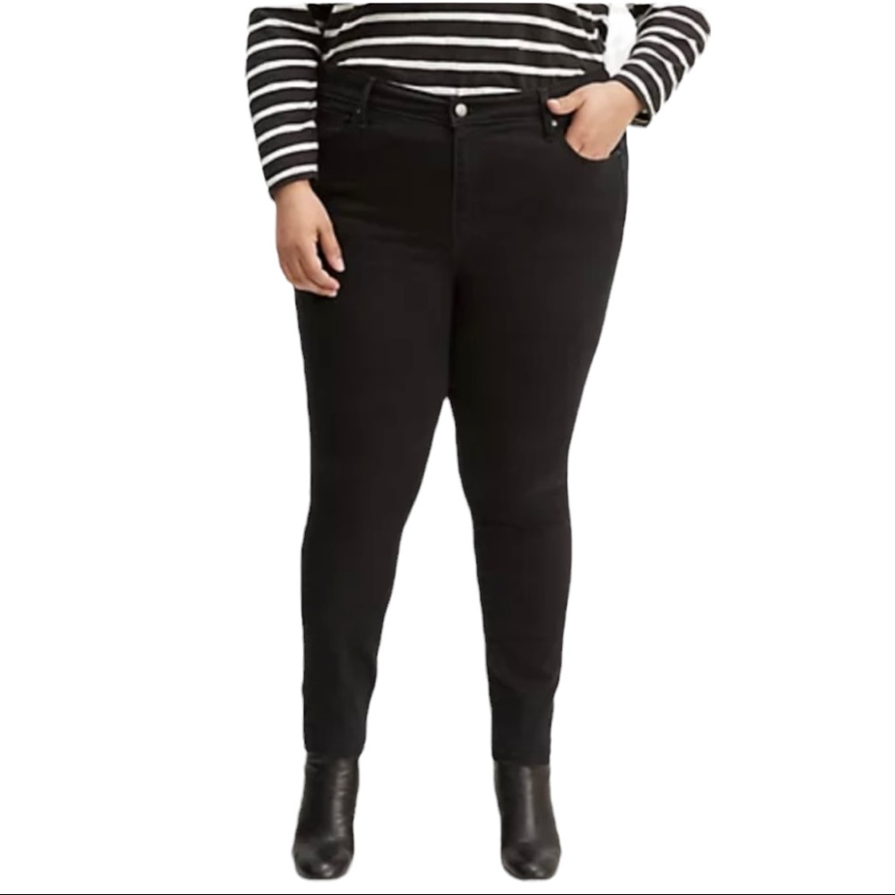 NEW Levi’s Black 721 High Rise Super Skinny Jeans Plus Size 24W Slim Taper